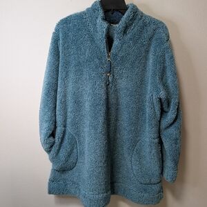 Soft Surroundings Luxe Fur Sherpa In Teal